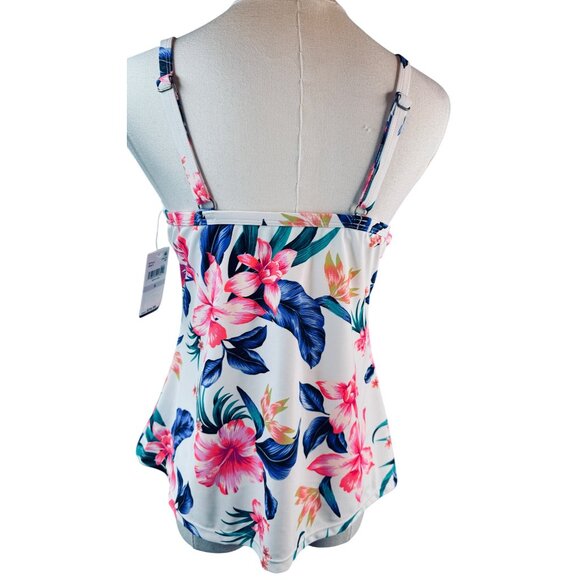 2/$30 NWT Island Escape Size 6 Floral Print Swimsuit Tankini Top Underwire - Picture 12 of 16